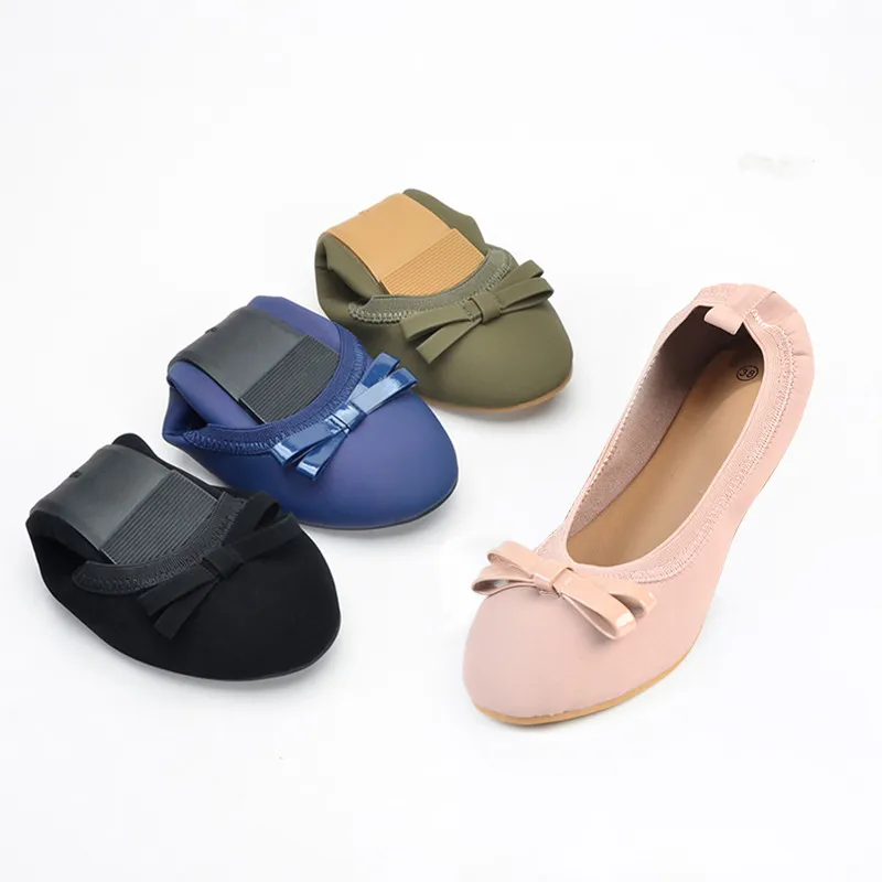 Top Trends: Bowtie Flats Shoes Women Luxury Brand Foldable Ballet Flats Woman Fashion Shallow Boat Shoes Slip On Loafers Mocasines Mujer Shoppable Styles