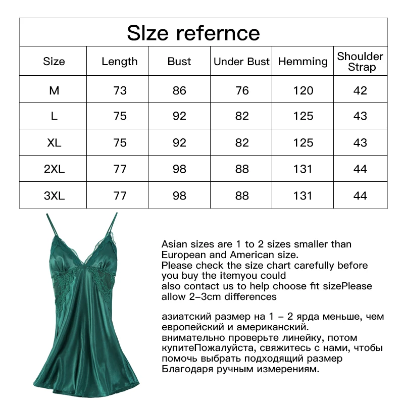 Top Trends: Sexy Lace Night Dress Women Deep V Neck Silky Satin Nightie Lace Sling Nightgowns Female Underwear Plus Size Sleepdress Homewear Shoppable Styles - Image 6