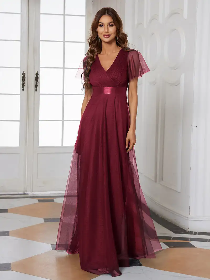 Top Trends: Elegant Mother Of The Bride Dress Women's V-Neck Floor-Length Wholesale Ever Pretty 2024 Sexy Evening Dresses Vestidos De Gala Shoppable Styles - Image 2