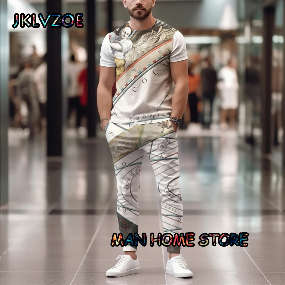 Top Trends: Summer Men's Trend Santa Claus Tracksuit 2 Piece Sets 3D Printing T Shirts+ Pants Fashion Short Sleeve Trousers Male Unisex Suit Shoppable Styles - Image 3