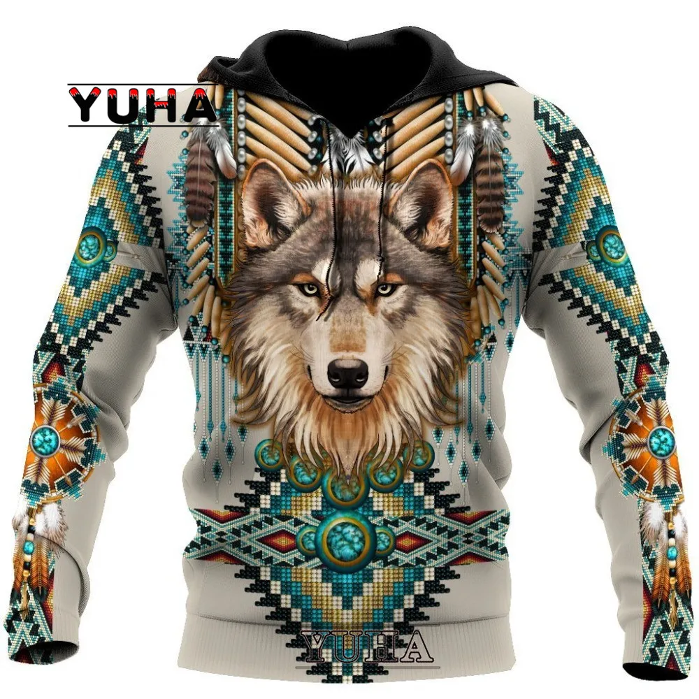 Top Trends: Native Wolf 3D All Over Printed Fashion Hoodies Mens Hooded Sweatshirt Unisex Pullover Casual Jacket Tracksuit Shoppable Styles