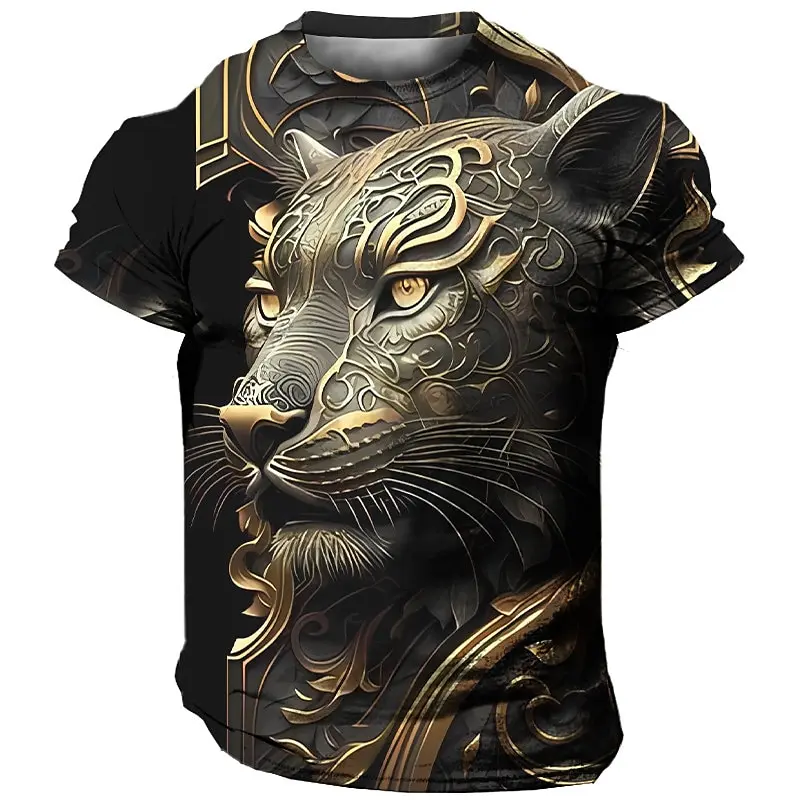 Top Trends: Animal T-Shirt For Men 3d Tiger Print Fierce Beast Men Clothing Street Casual Short Sleeved Loose Oversized Tshirt Trend New Top Shoppable Styles