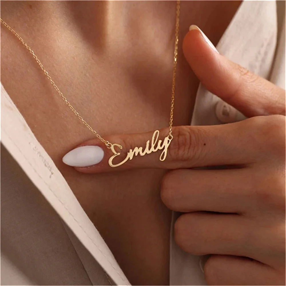 Top Trends: Fashion Custom Stainless Steel Name Necklace For Women Personalized Letter Gold Cross Chain Choker Jewelry Gifts Collar De Mujer Shoppable Styles