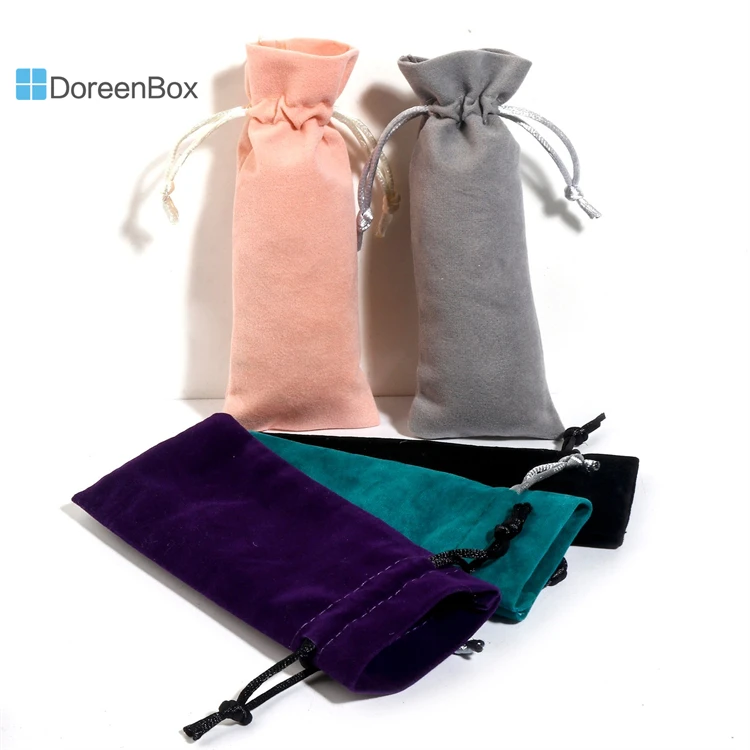 Top Trends: 5PCs Velvet Drawstring Bags For Gift Jewelry Rectangle Multicolor Velvet Pouches Jewelry Bags(Usable Space:12.5x6cm) 15cm X 6cm Shoppable Styles