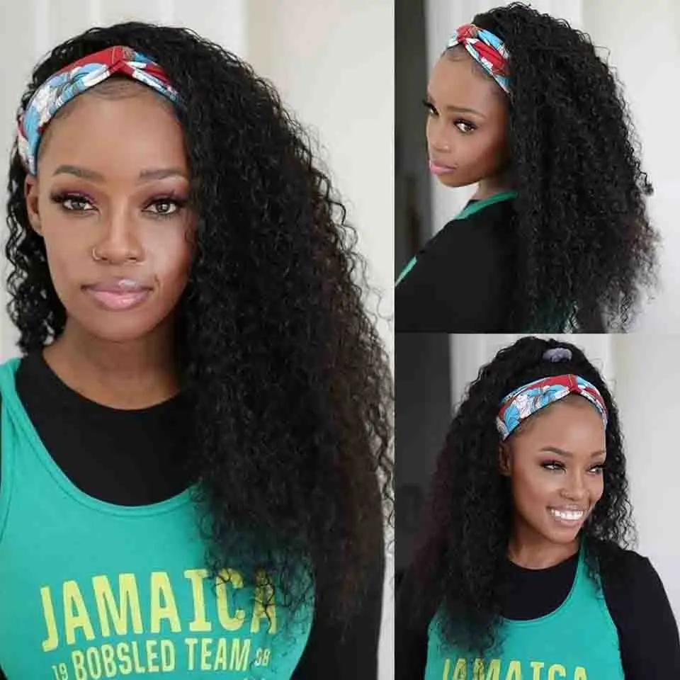 Top Trends: Headband Wig Human Hair Deep Wave Headband Human Hair Machine Made Wigs Curly Hair Headband Half Wigs For Black Women Human Hair Shoppable Styles