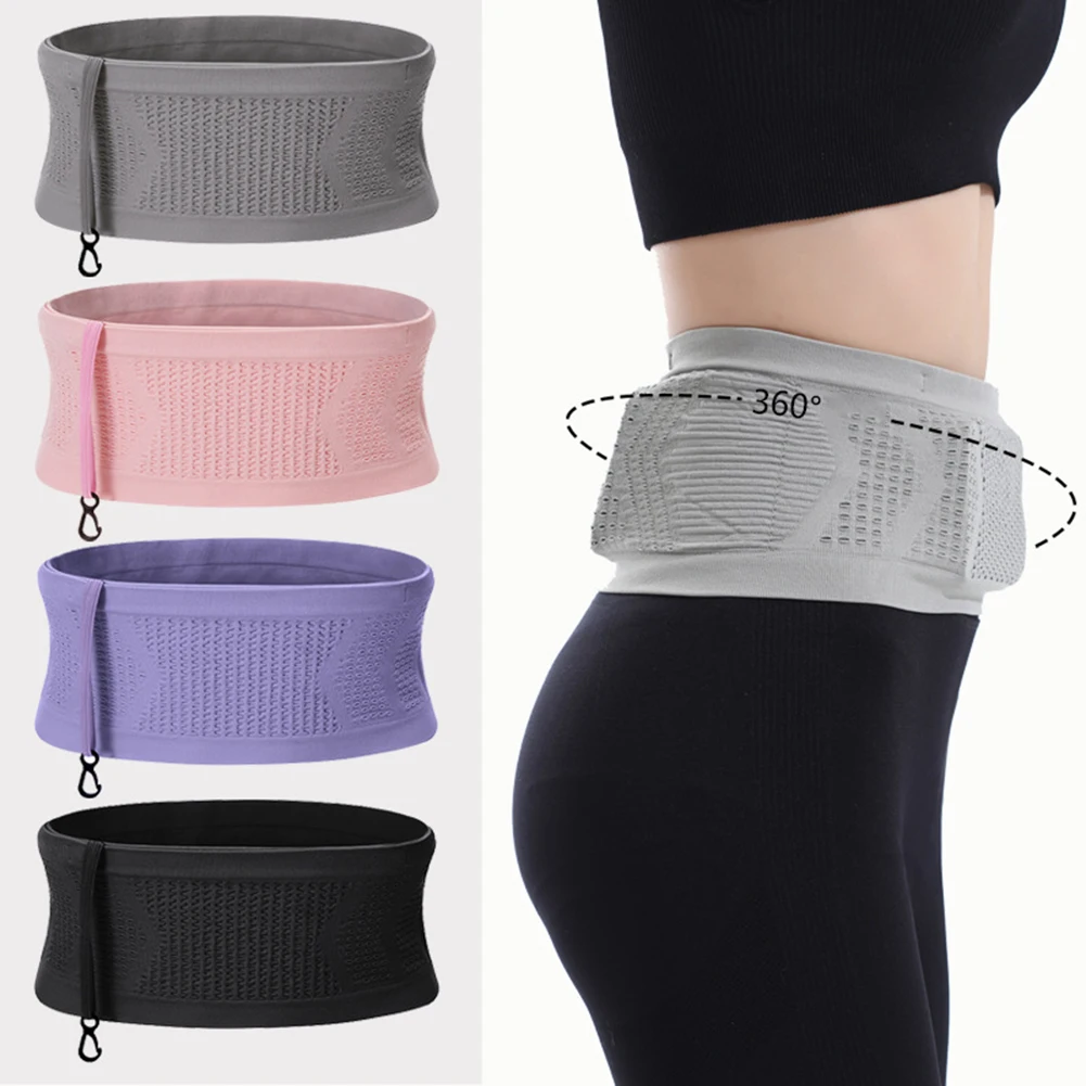 Top Trends: Multifunctional Knit Breathable Concealed Waist Bag Slim Thin Waist Pack With Hanging Hook Lightweight Packet For Riding Fitness Shoppable Styles