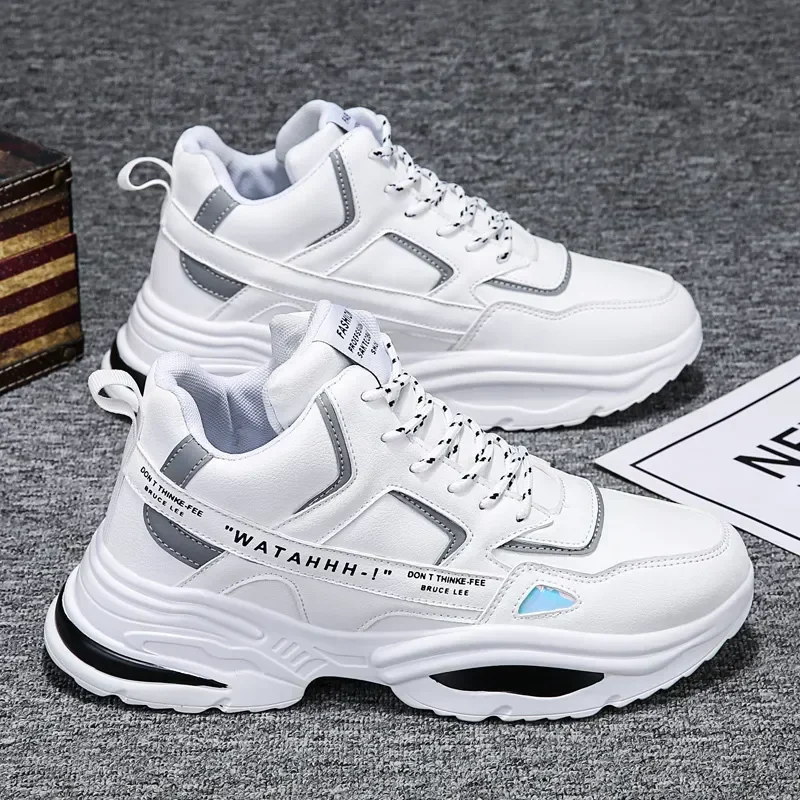 Top Trends: Chunky Shoes Men&#039;s Shoes White Casual Sneakers 2023 New Fashion Casual Walking Footwear Designer Vulcanized Zapatos Para Hombres Shoppable Styles