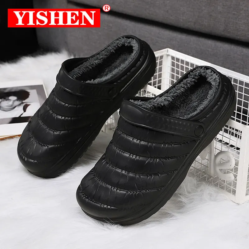 Top Trends: YISHEN Men&#039;s Slippers Winter Cotton Shoes Indoor Couple Slides Lightweight Warm Fleece Slippers For Women Chaussons Hiver Black Shoppable Styles