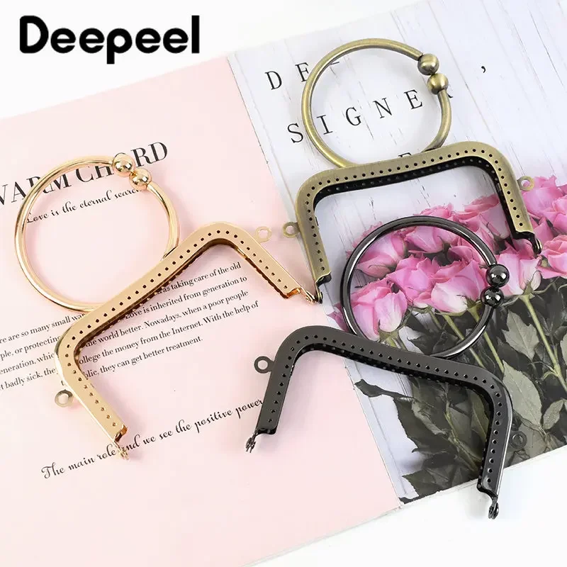 Top Trends: 1 / 2 / 5Pcs Deepeel 12.5cm Round Metal Bag Handles Purse Frame DIY Handmade Sewing Brackets Handle For Making Bags Accessories Shoppable Styles