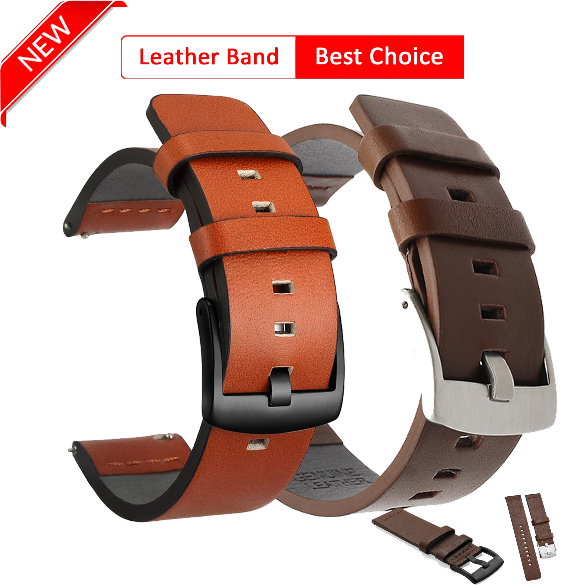 Top Trends: 22mm High Quality Leather Watchband For Samsung Galaxy Watch 6Classic 43mm 47mm 6 5 4 40mm 44mm 5Pro 45mm 20mm Strap Quick 24mm Shoppable Styles