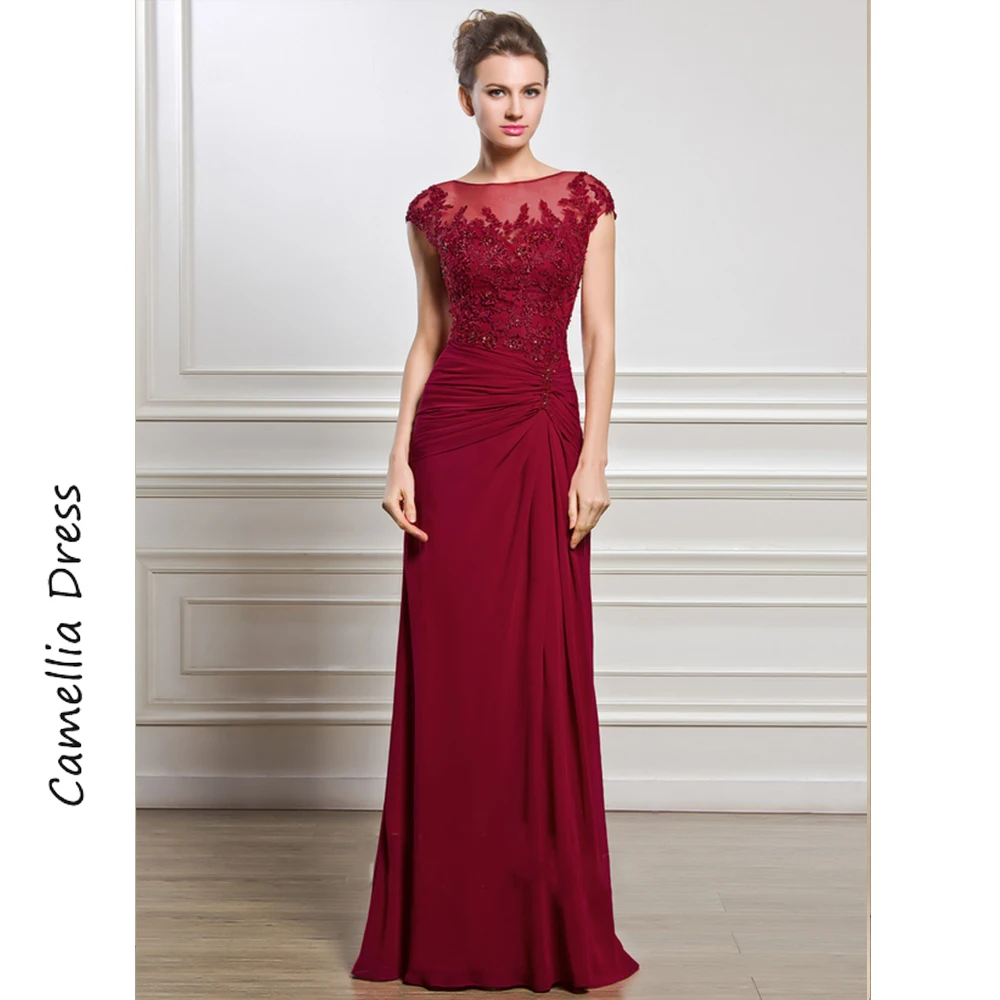 Top Trends: New Scoop Neck Mother Of The Bride Dress Sheath Formal Dresses Chiffon Lace With Beading Pleate Vestidos Mae Da Noiva Casamentos Shoppable Styles