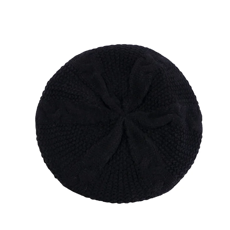 Top Trends: New Women Casual Plain Color Knitted Beret Hat Winter Warm Vintage Wool French Artist Beanie Cap Painter Hat Girls Acrylic Hat Shoppable Styles - Image 3