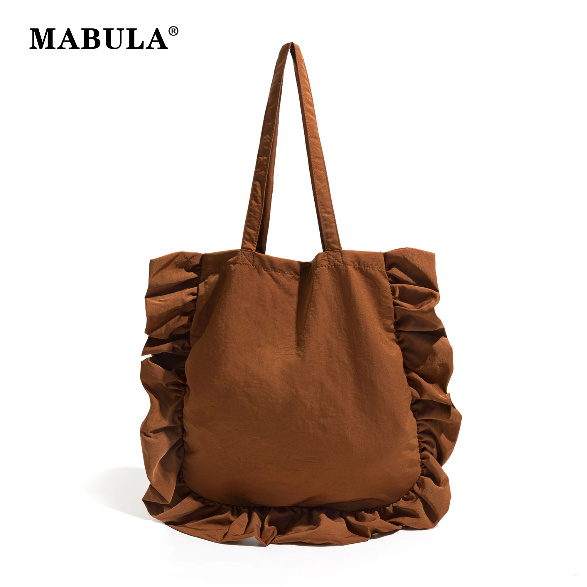 Top Trends: MABULA Ruffled Women&#039;s Casual Shopper Handbag Ruched Chic Ultra Thin Shoulder Hobo Purse Large Capacity Tote Bag For Work Shoppable Styles