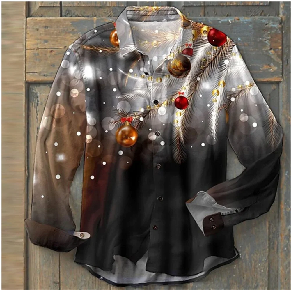 Top Trends: 2023 New Christmas Men's Long Sleeve Shirt Christmas Theme 3D Printing Holiday Party Casual Men's High Quality Top Plus Size Shoppable Styles