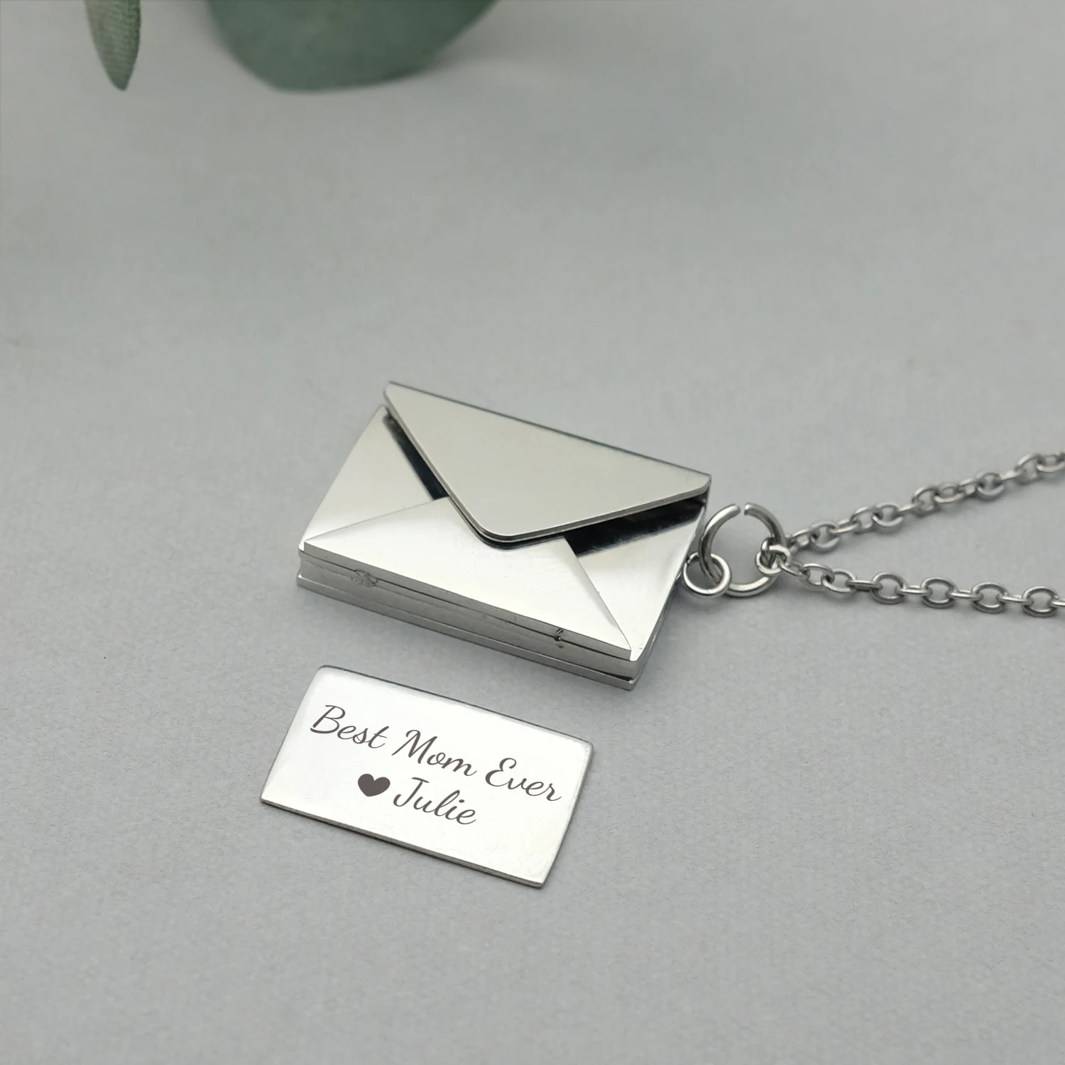 Top Trends: Personalized Photo Necklace Love Letter Envelope Pendant Mom Necklace Pull-Out Envelope Necklace Valentine Day Mother Day Gift Shoppable Styles - Image 5