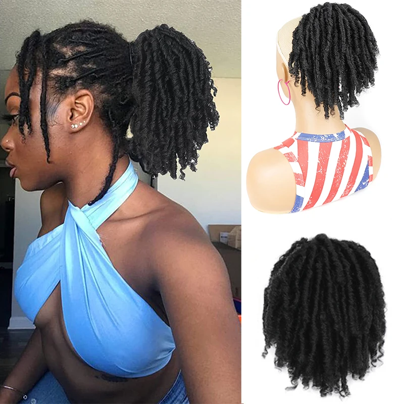 Top Trends: Dreadlock Ponytail Extensions For Black Women Goddess Faux Locs Clips On Hair Ponytail Extension Synthetic Crochet Braids Hair Shoppable Styles