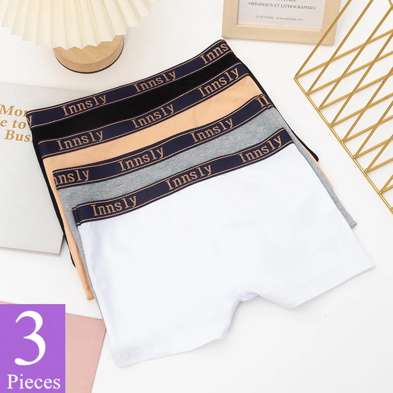 Top Trends: 3Pcs / Set Women Boyshort Boxer Cotton White Underpant Elastic Big Size Panties Female Underwear Protective Shorts Under The Skirt Shoppable Styles