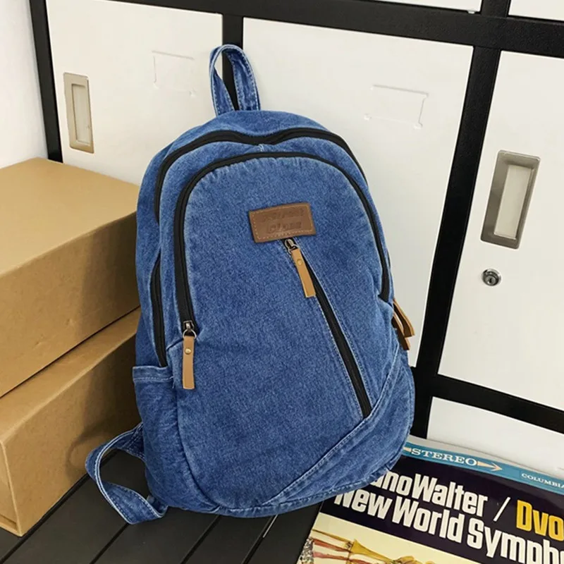 Top Trends: Fashion Denim Women&#039;s Backpack Simple Small Feminina Travel Backpack Casual Large Capacity Student School Bags For Girls Shoppable Styles