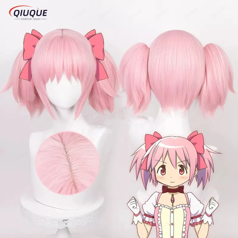 Top Trends: Anime Puella Magi Madoka Magica Kaname Madoka Cosplay Wig Short Pink Heat Resistant Synthetic Hair Wigs + Wig Cap Shoppable Styles