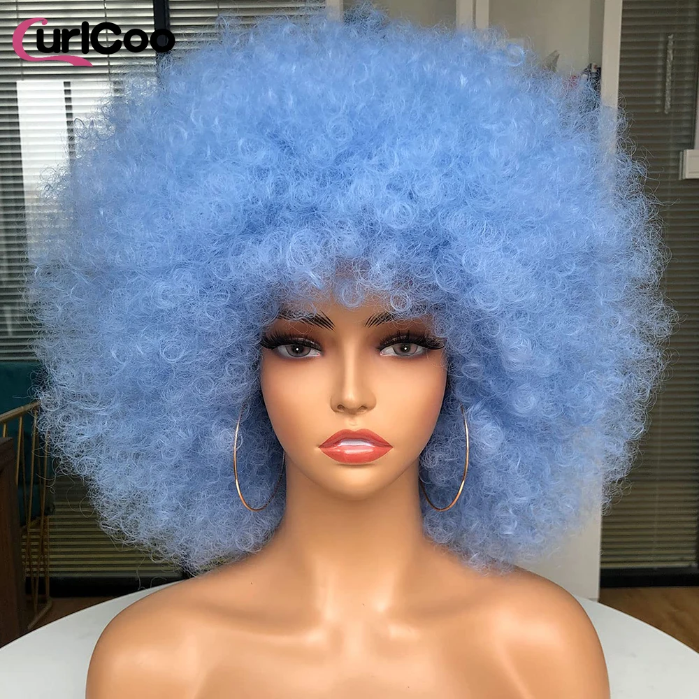 Top Trends: Afro Wigs For Black Women Short Curly Afro Kinky Wig Soft Synthetic Natural Looking Halloween Party Christmas Cosplay Wigs Shoppable Styles