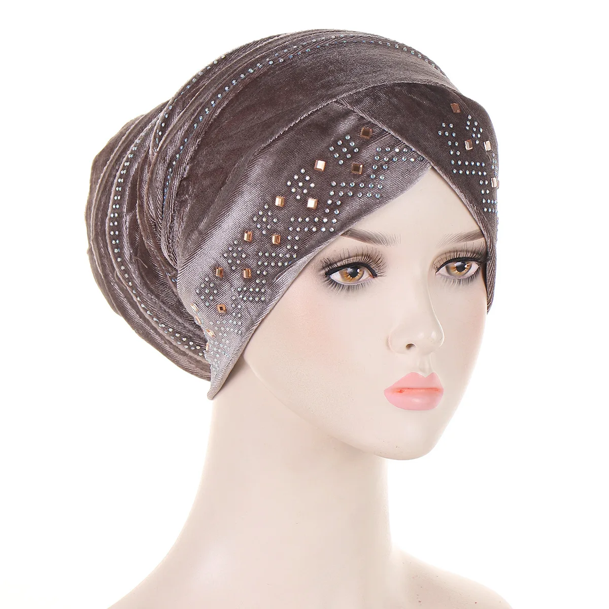 Top Trends: Women Elastic Velvet Drill Hot Head Wrap Hat Headwrap Fashion Strips Turban Cap Accessories Beanies Skullies Hair Loss Headscarf Shoppable Styles