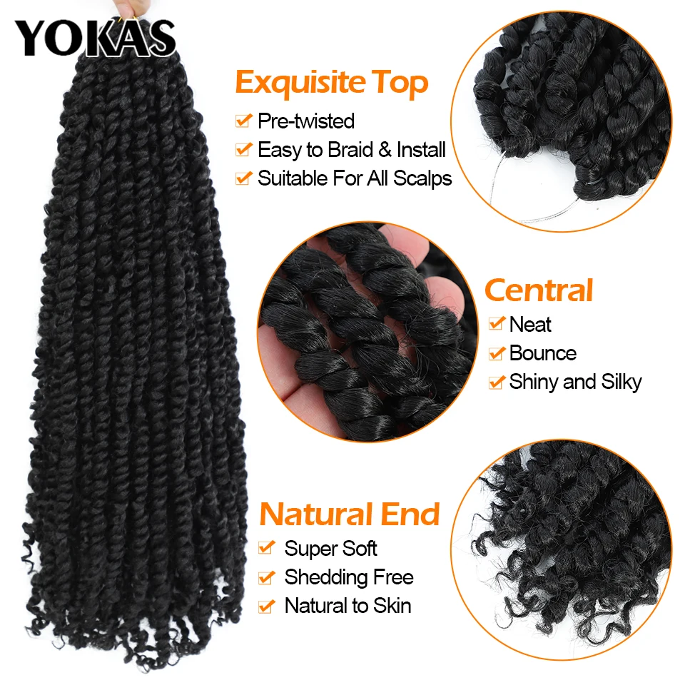 Top Trends: Passion Twist Hair For Africa Braids Synthetic Locs Crochet Braid Hair Extensions In Packs 6 10 18 24 Inch Pre-Twisted For Women Shoppable Styles - Image 6