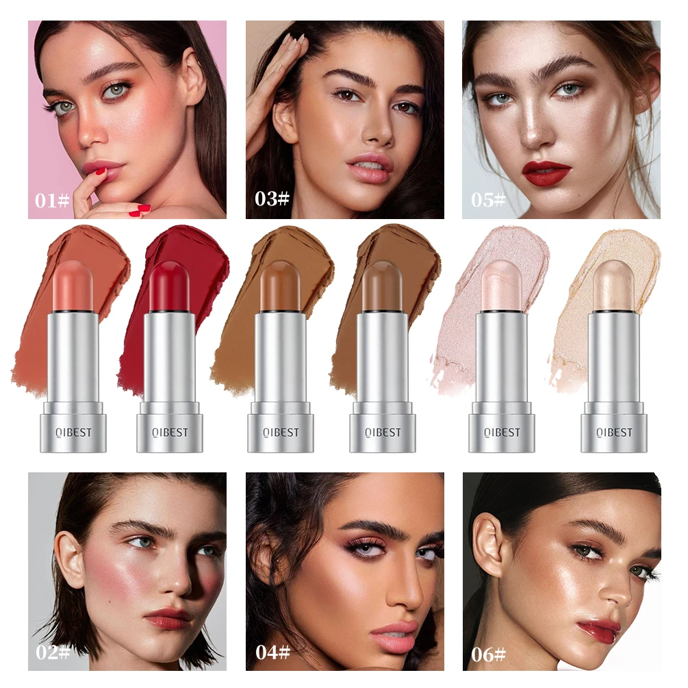 Top Trends: QIBEST Blush Stick Face Makeup Bronzer Cream Rouge Tint Contouring Cosmetic Highlighter Bronzer Stick Women New Face Maquillaje Shoppable Styles