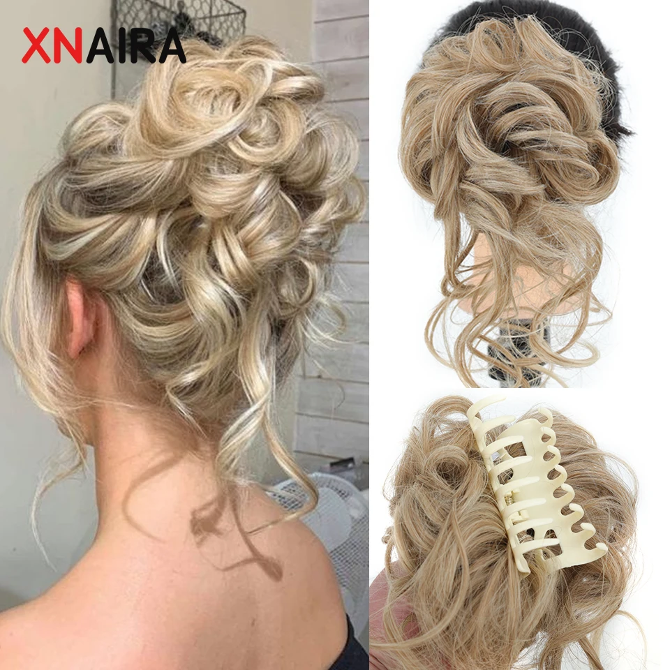 Top Trends: Synthetic Women&#039;s Hair Buns Curly Chignon Ombre Claw Hair Messy Buns Updo Claw Clip In Hairpiece For Women Shoppable Styles