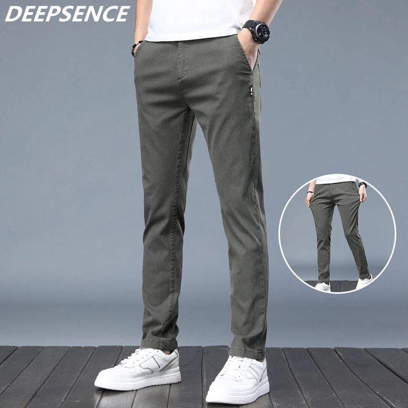 Top Trends: New Men Casual Pants Spring Autumn Elastic Slim Straight Breathable Trouser For Men Daily Office Joggers Stretch Pants Male Shoppable Styles