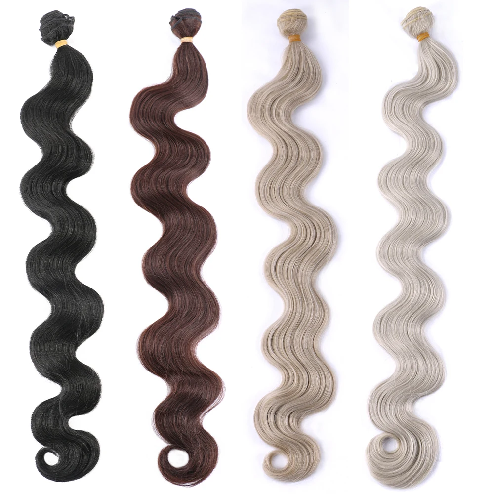 Top Trends: Body Wave Hair Weave Bundles High Temperature Synthetic Hair Bundles Double Weft Fiber Extensions Shoppable Styles