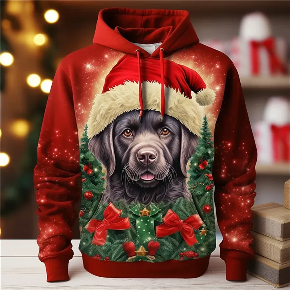 Top Trends: Christmas Hoodies For Men Animal Cats And Dogs 3D Print Long Sleeve Sweatshirt Autumn Winter Men Clothing Holiday Casual Tops Shoppable Styles - Image 6