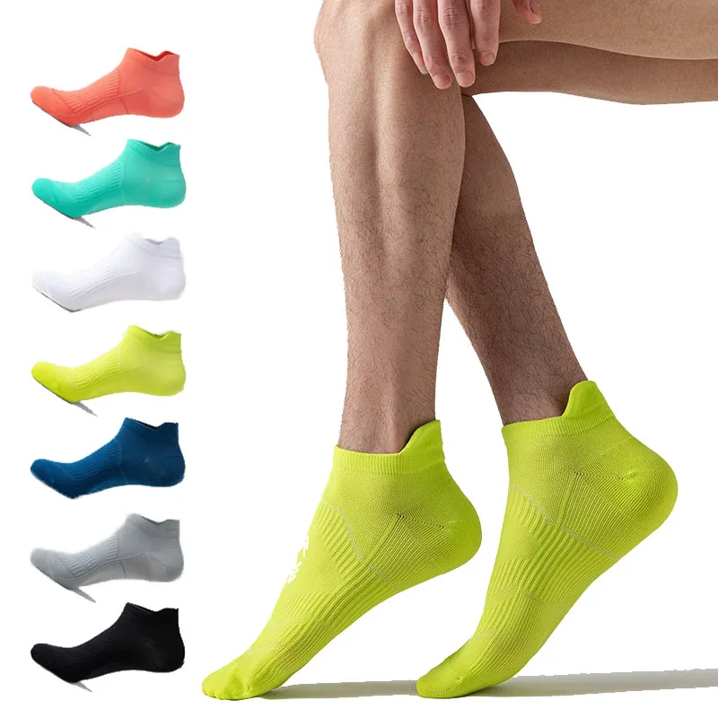 Top Trends: Sports Running Socks Men / Women Thin Breathable Athletic Marathon Fitness Sweat-absorbent Non-slip Short Low Cut Ankle Socks Shoppable Styles