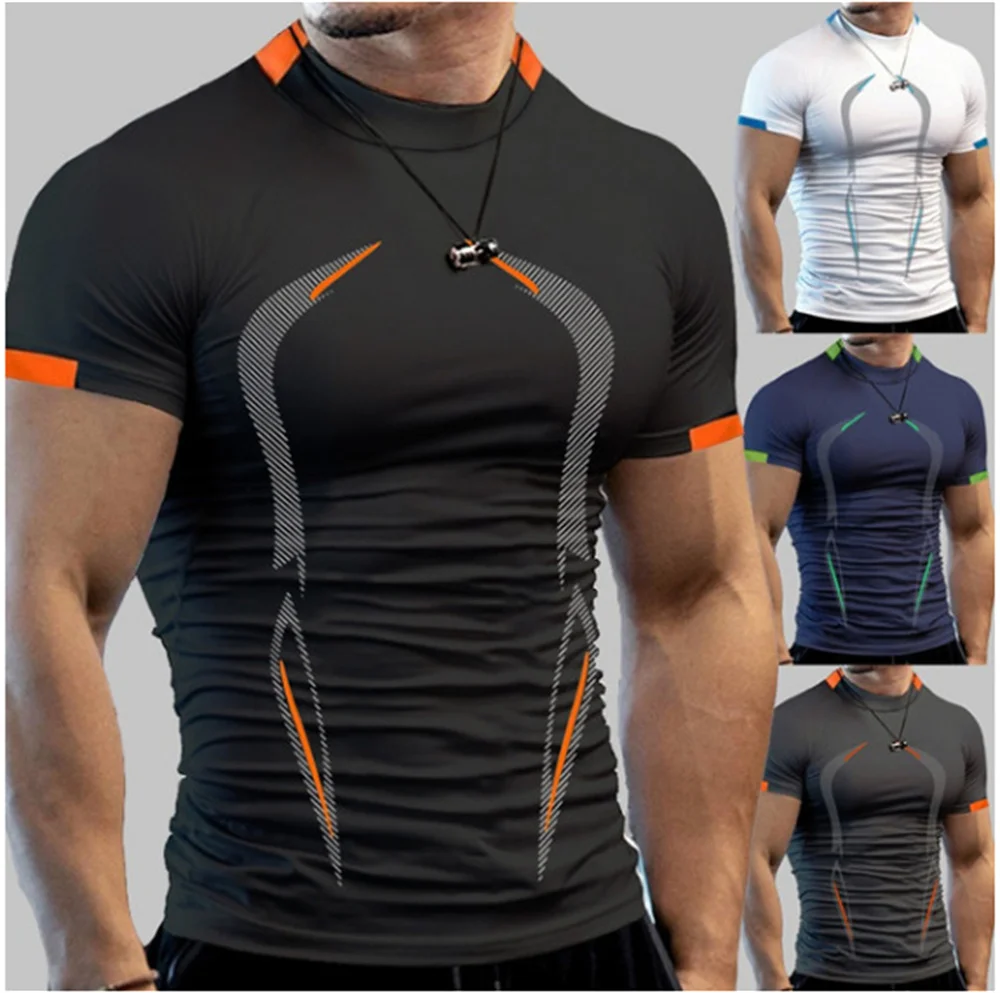 Top Trends: Summer Gym Shirt Sport T Shirt Men Quick Dry Running Shirt Men Workout Tees Fitness Tops Oversized Short Sleeve T-shirt Clothes Shoppable Styles