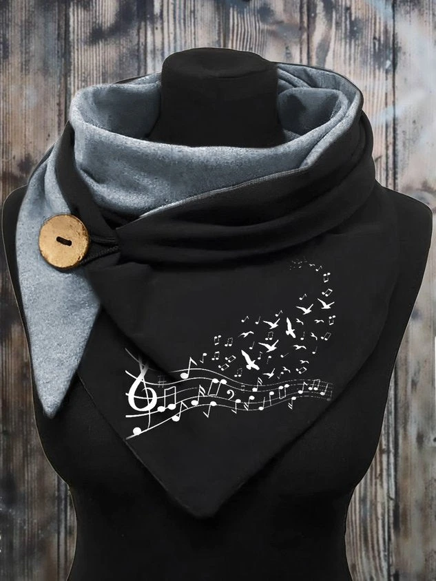 Top Trends: Windproof Warm Music Symbol Scarf Autumn Winter Triangle Scarf For Women Shoppable Styles