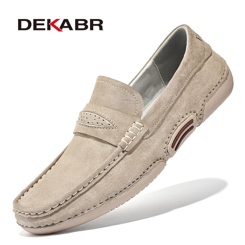 Top Trends: DEKABR Summer Men Casual Shoes Luxury Brand Genuine Leather Men Loafers Moccasins Breathable Slip On Italian Style Driving Shoes Shoppable Styles