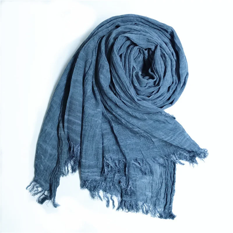 Top Trends: Japanese Style Unisex Cotton Linen Scarf Tie-dyed Autumn Winter Men Scarves Wraps Korean Fashion Men's Bufandas Male Accessories Shoppable Styles - Image 2