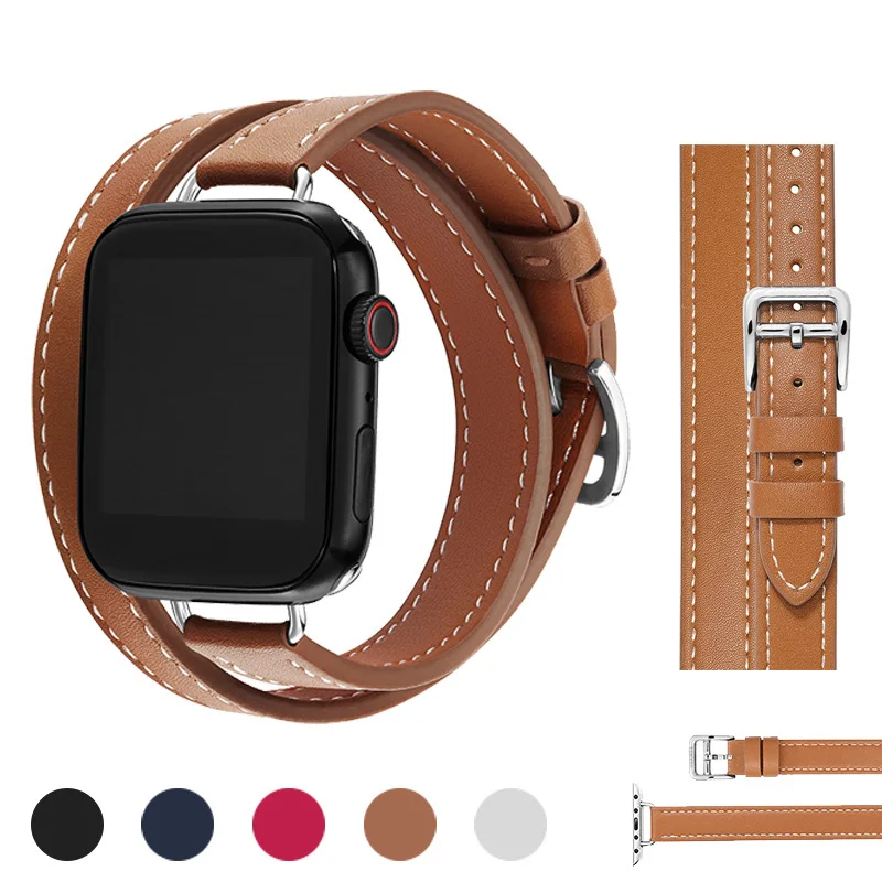 Top Trends: Leather Strap For Apple Watch Band 49mm 41mm 45mm 40mm 44mm Correa For IWatch Series 9 8 7 6 SE 5 4 Ultra 2 Replacement Bracelet Shoppable Styles