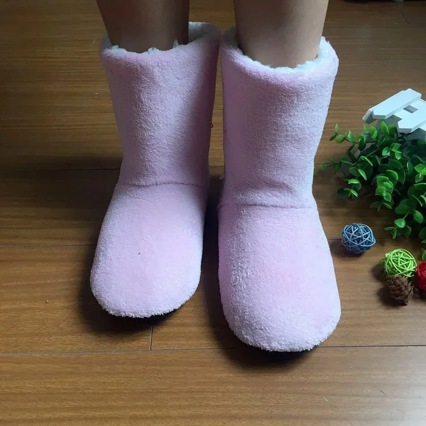 Top Trends: Winter Home Slipper Boot Women Non Slip Thickened Warm Children Fleece Soft Indoor Plush Cotton Female Floor Shoes House Men Shoppable Styles - Image 3