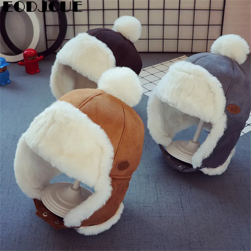 Top Trends: Kids Beanies Winter Baby Child Knitted Hat Kids Girls Russian Female Thicker Warm Caps Age For 2-6 Years Old Ushanka Hat 2019 Shoppable Styles