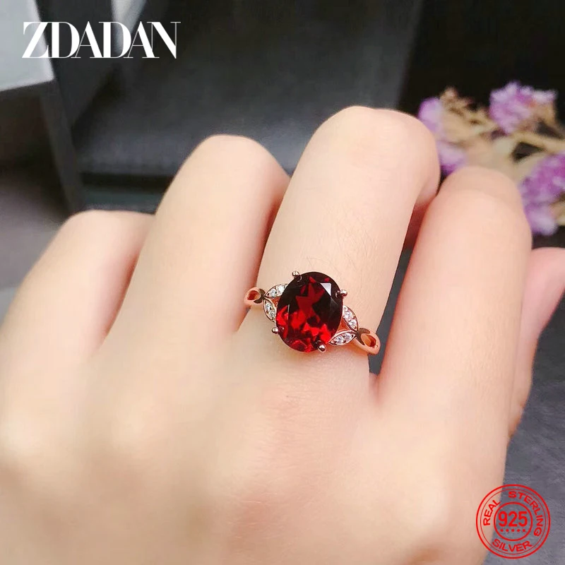 Top Trends: ZDADAN 925 Sterling Silver Adjustable Ruby Ring For Women Fashion Jewelry Gifts Shoppable Styles