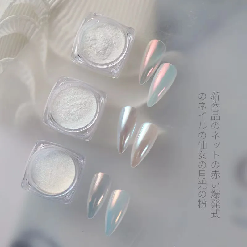 Top Trends: White Pearl Chrome Powder Glazed Donut Hailey Bieber Nails Mirror Moonlight Nail Pigment Winter New Trend White Chrome Powder* 1 Shoppable Styles - Image 6