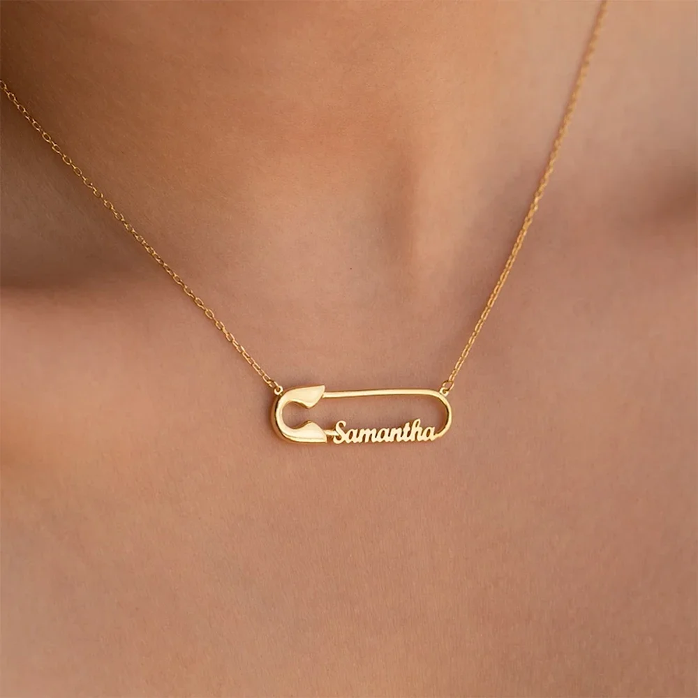 Top Trends: Custom Name Paper Clip Pendant Necklace For Women Personalized Gold Chains Choker Stainless Steel Jewelry Gift Collar Para Mujer Shoppable Styles