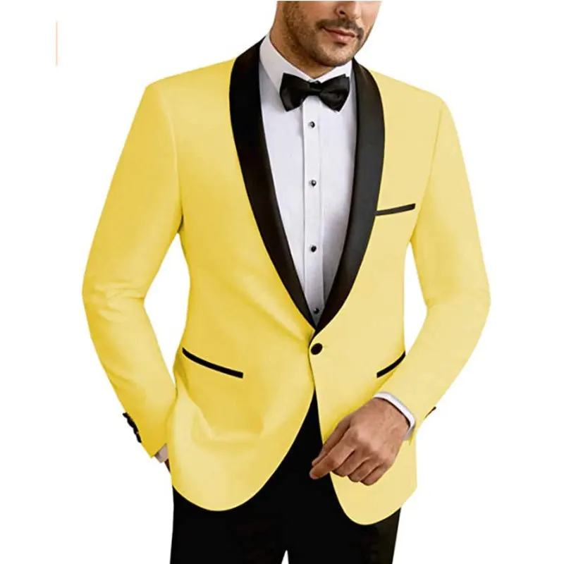 Top Trends: 2023 New Men's Two-piece Suit Wedding Groom Groomsman Slim-fit Korean Version Dress Terno Masculinos Completo Costume Homme Shoppable Styles - Image 4