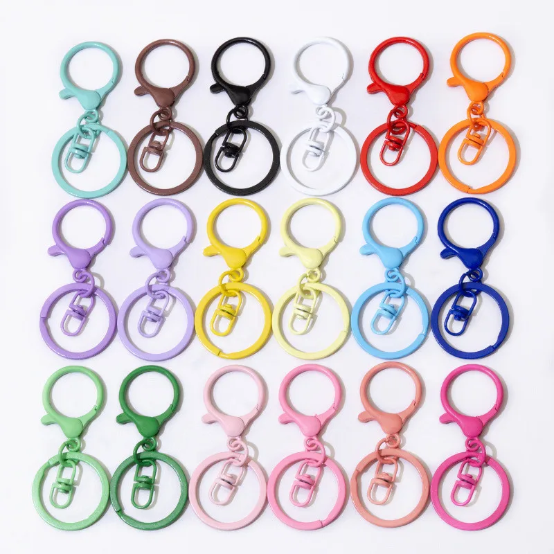 Top Trends: 10pcs Keychain Lobster Clasp Spring Buckle Colored Keyrings For Diy Jewelry Making Key Ring Hooks Bags Buckle Accessories Shoppable Styles