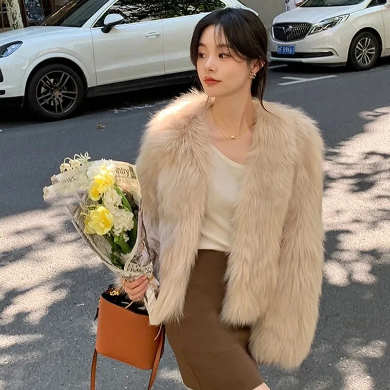 Top Trends: 2023 Autumn Winter New Faux Fur Coat Women Fashion Casual Imitation Fox Fur Coat Womens Short Loose Comfortable Winter Jacket Shoppable Styles