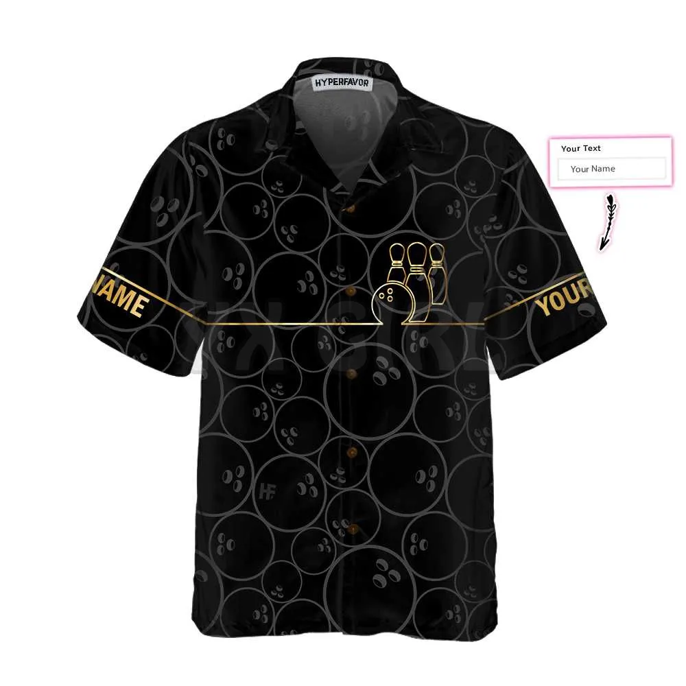 Top Trends: Bowling Pattern And Golden Custom You 3D All Over Printed Hawaiian Shirt Men&#039;s For Women&#039;s Harajuku Casual Shirt Unisex Shoppable Styles