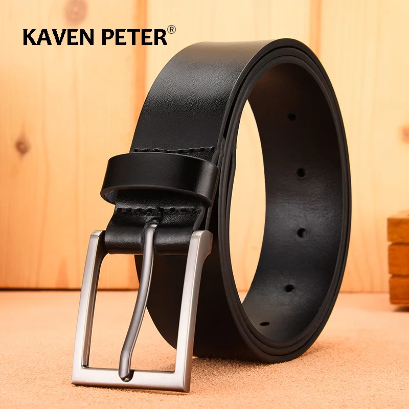 Top Trends: Male Genuine Leather Belts For Men&#039;s High Quality Luxury Pin Buckle Jeans Cowskin Casual Belt Business Cowboy Waistband Shoppable Styles