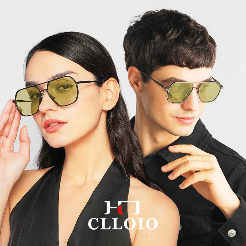 Top Trends: CLLOIO Anti-glare Day Night Vision Glasses Men Women Polarized Driving Sun Glasses Square Aluminum Photochromic Sunglasses UV400 Shoppable Styles - Image 2