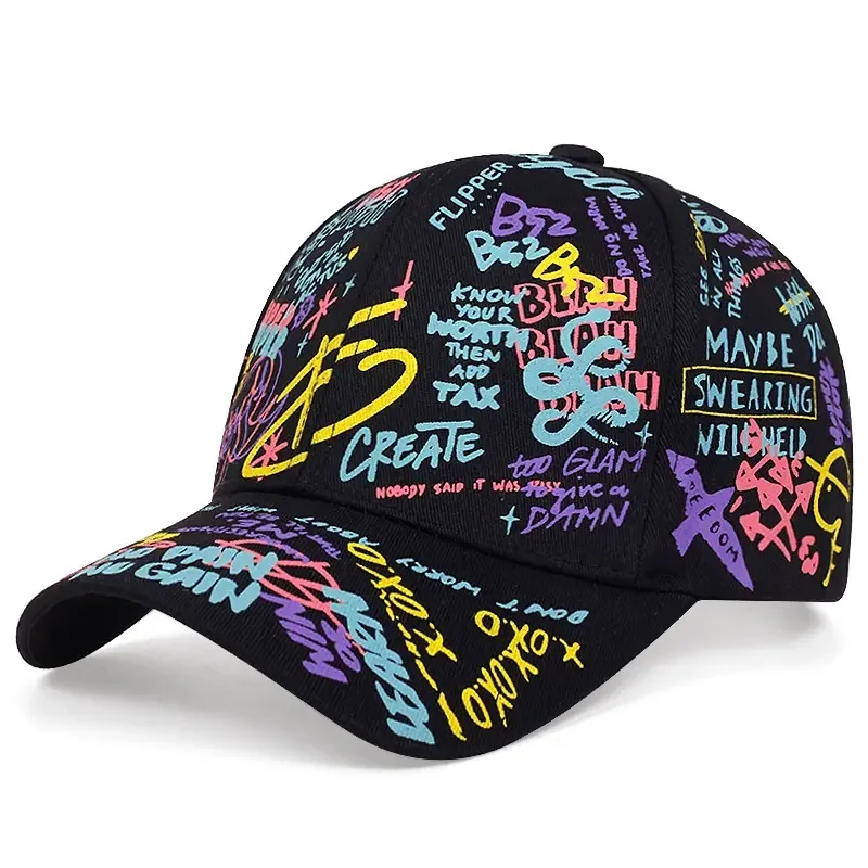 Top Trends: Unisex Letter Baseball Cap Graffiti Sun Hats Hip Hop Cap Visor Spring Hat Men Adjustable Snapback Cotton Cap For Women Men Hat Shoppable Styles