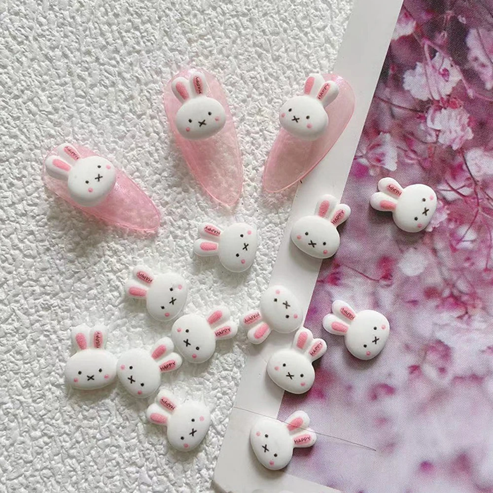 Top Trends: 10pcs Cartoon Bunny Nail Art Charm 3D Candy Color Resin Cartoon Animal Lollipop Nail Decoration Korea Kawaii Nail Accessories Shoppable Styles